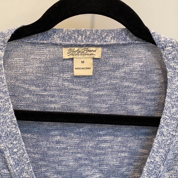 ✨Lucky Brand Blue Heathered Sweater Duster Cardigan✨ - Picture 2 of 5